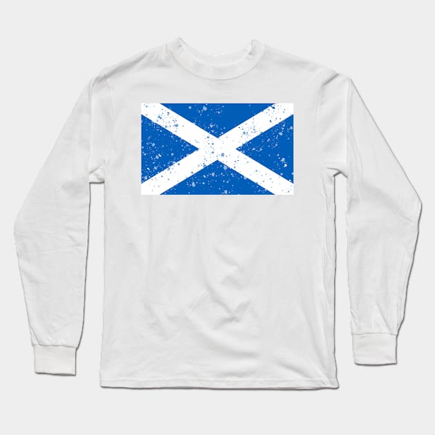 Flag Of Scotland Long Sleeve T-Shirt by Dusty Dragon